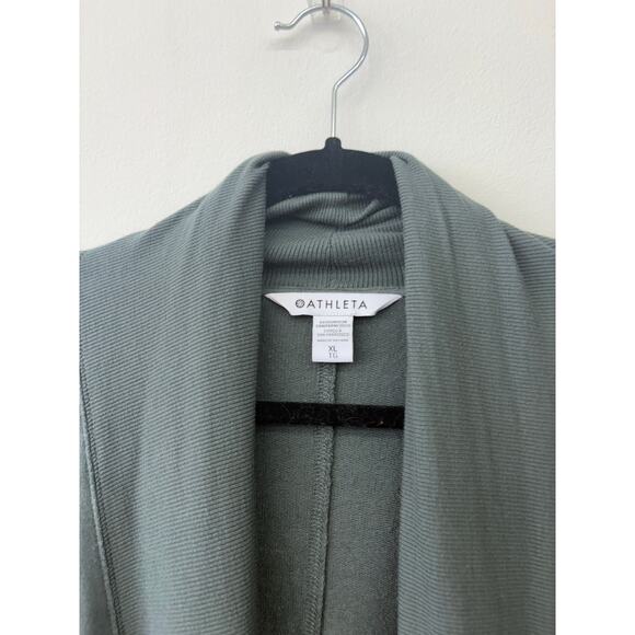 Athleta Pranayama Wrap Shadow Blue Open Front Cardigan with Pockets Size XL - Picture 5 of 7